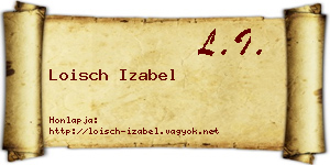 Loisch Izabel névjegykártya